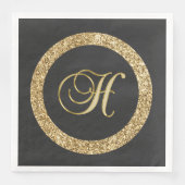 Monogram H, elegant gouden schrift Servet (Voorkant)