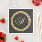 Monogram H, elegant gouden schrift Servet (Insitu)