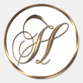 Monogram H Faux Bronze Ronde Sticker