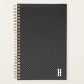 Monogram "H" Faux koolstofvezel Hoesje Planner (Voorkant)