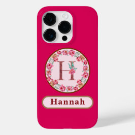 Monogram H Floral Case-Mate iPhone 14 Pro Hoesje