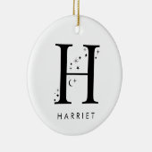 Monogram H Hemelse Naam Keramisch Ornament (Rechts)