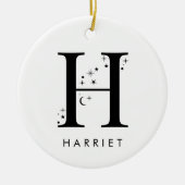 Monogram H Hemelse Naam Keramisch Ornament (Voorkant)