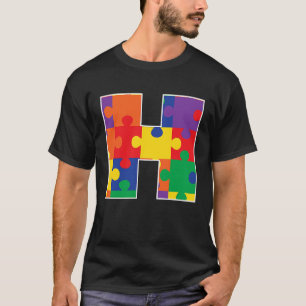 Monogram H in meerdere kleuren, mondstukken T-shirt