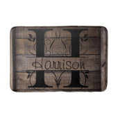 Monogram H Initiaal Bath, Kitchen Mat Cabin Rustic (Voorkant)