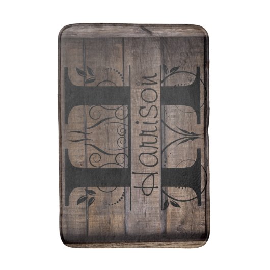 Monogram H Initiaal Bath, Kitchen Mat Cabin Rustic (Voorkant Verticaal)