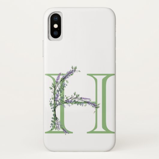 Monogram H Lavendel Eucalyptus Case-Mate iPhone Case (Achterkant)