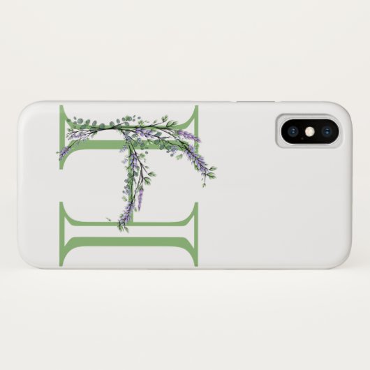 Monogram H Lavender Eucalyptus Case-Mate iPhone Case (Achterkant (horizontaal))