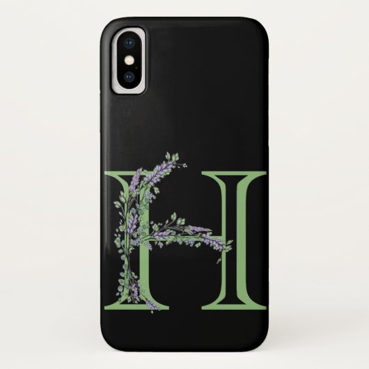 Monogram H Lavender Eucalyptus Case-Mate iPhone Case (Achterkant)