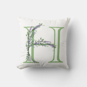 Monogram H Lavender Eucalyptus Kussen