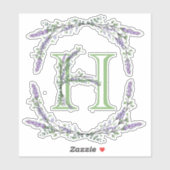 Monogram H Lavender Eucalyptus Sticker (Vel)