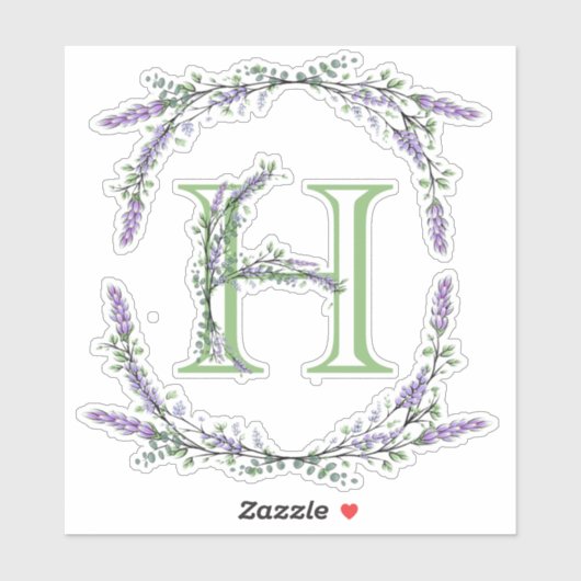 Monogram H Lavender Eucalyptus Sticker (Vel)