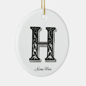 Monogram H, letter H, alfabet H, Initiaal H Keramisch Ornament (Rechts)