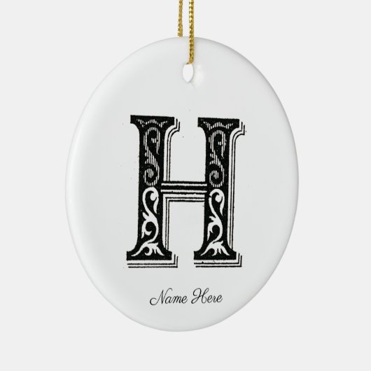 Monogram H, letter H, alfabet H, Initiaal H Keramisch Ornament (Rechts)