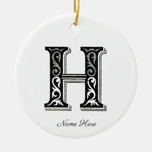 Monogram H, letter H, alfabet H, Initiaal H Keramisch Ornament (Voorkant)