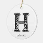 Monogram H, letter H, alfabet H, Initiaal H Keramisch Ornament (Links)