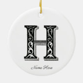 Monogram H, letter H, alfabet H, Initiaal H Keramisch Ornament (Achterkant)