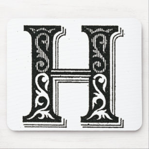 Monogram H, letter H, alfabet H, Initiaal H Muismat