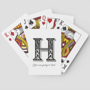 Monogram H, letter H, alfabet H, Initiaal H Pet Pokerkaarten