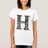 Monogram H, letter H, alfabet H, Initiaal H T-shirt (Voorkant)