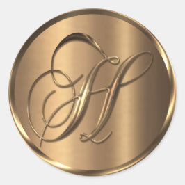 Monogram H NONMETALLIC Bronze Envelope Seal Ronde Sticker