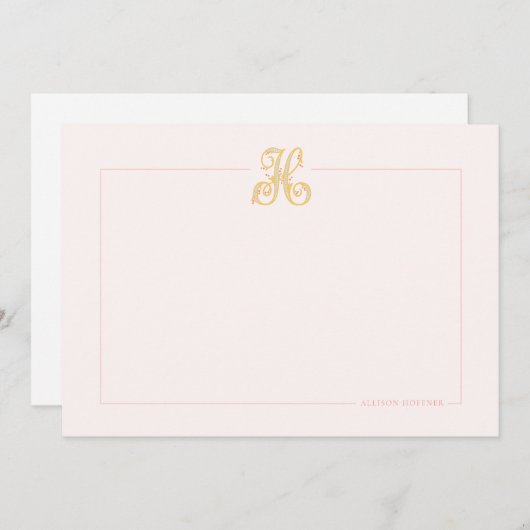 Monogram "H" Notitiekaarten (Voorkant / Achterkant)