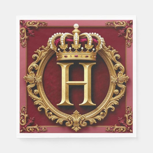 ✨ Monogram H-ontwerp voor formele evenemententafel Servet (Voorkant)
