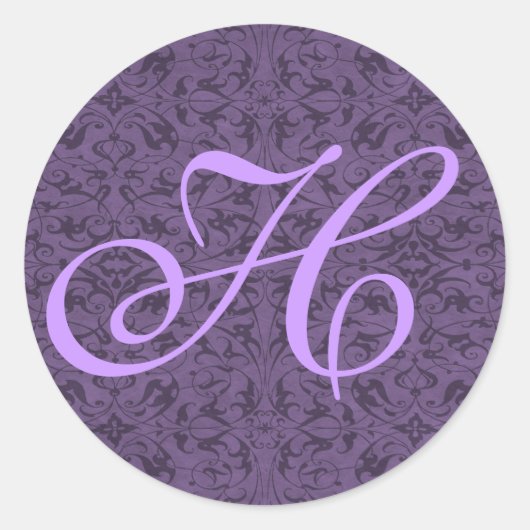 monogram H Ronde Sticker (Voorkant)