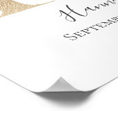 Monogram H Roze witte Floral Gold Letter Neursery Poster (Hoek)