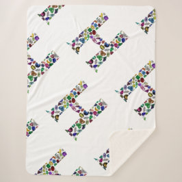 Monogram H Sherpa Deken