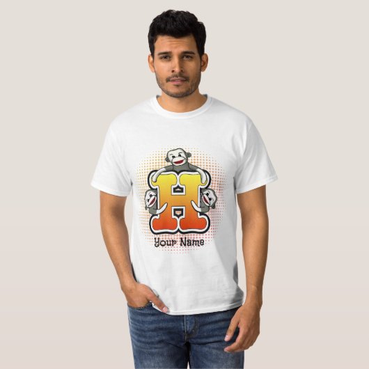 Monogram H Sock Monkey T-Shirt (Voorkant volledig)