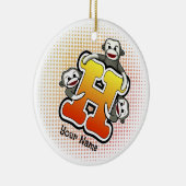 Monogram H Sokker Aap Keramisch Ornament (Rechts)