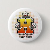 Monogram H Sokker Aap Ronde Button 5,7 Cm (Voorkant)