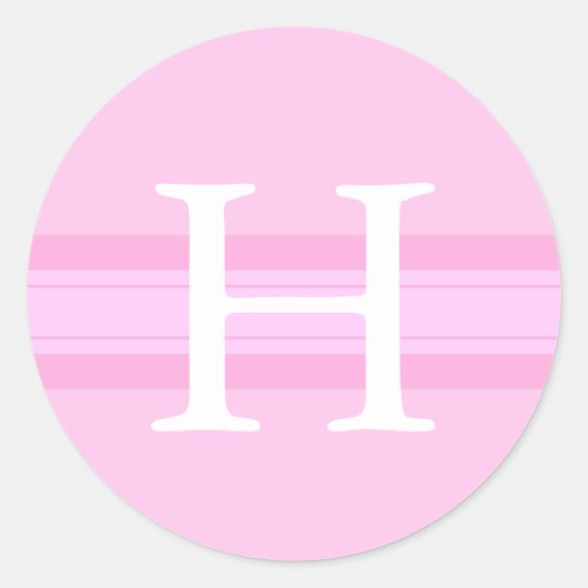 Monogram H-Sticker Ronde Sticker (Voorkant)