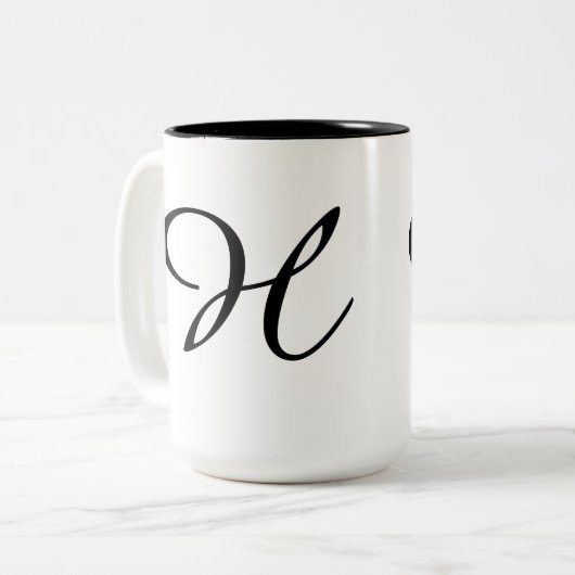 Monogram-H Tweekleurige Koffiemok (Voorkant links)