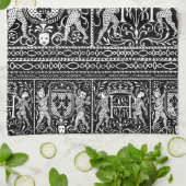 Monogram H zwart-wit Theedoek (Gevouwen)