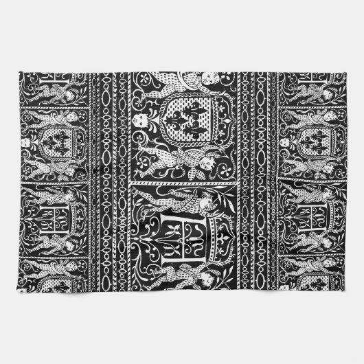 Monogram H zwart-wit Theedoek (Horizontaal)