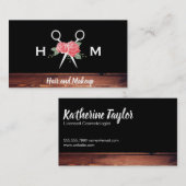 Monogram Hair and Makeup Flowers Visitekaartje (Voorkant / Achterkant)