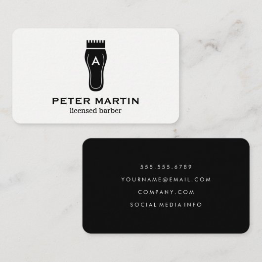 Monogram Hair Clippers Visitekaartje (Voorkant / Achterkant)