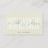 Monogram HAIR & MAKEUP modern schrift Visitekaartje (Voorkant)