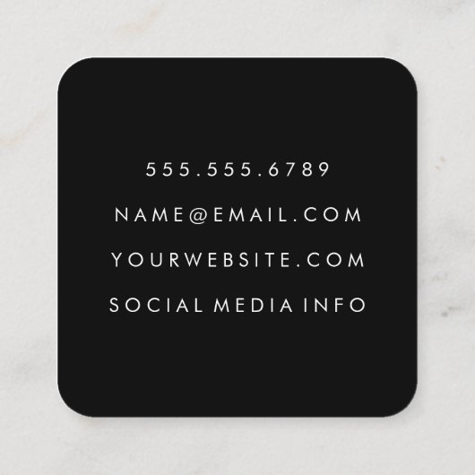 Monogram Hairspray Fles Vierkante Visitekaartje (Achterkant)