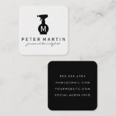 Monogram Hairspray Fles Vierkante Visitekaartje (Voorkant / Achterkant)