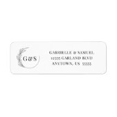 Monogram Halfwitte bladeren zwart en wit Etiket (Voorkant)
