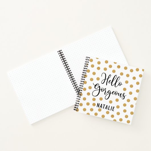 Monogram Hallo Goudwitboek Notitieboek (Binnen)