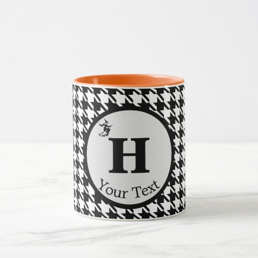 Monogram Halloween Houndstooth 11oz Combo Mok (Midden)