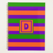 Monogram Halloween Paarse Sinaasappel & Groen Planner (Voorkant)