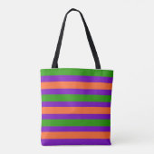 Monogram Halloween Paarse Sinaasappel & Groen Tote Bag (Achterkant)