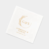 Monogram halve krans gebladerte goudfolie folie servetten (Links)