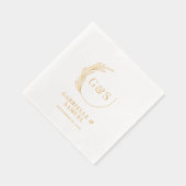 Monogram halve krans gebladerte goudfolie folie servetten (Rechts)