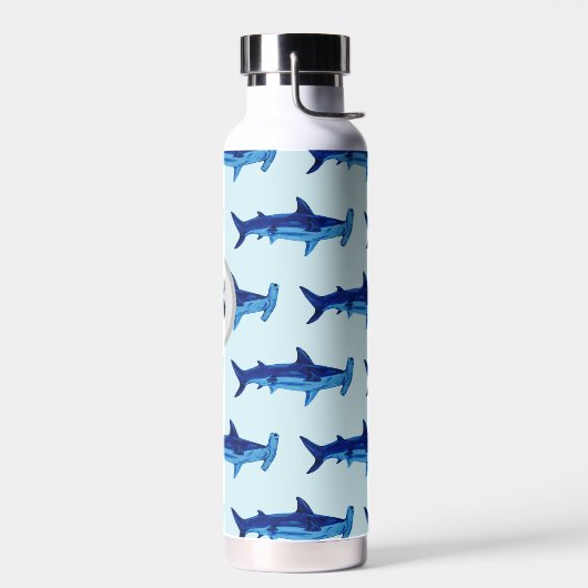 Monogram Hammerhead Shark Pattern Ocean Waterfles (Links)